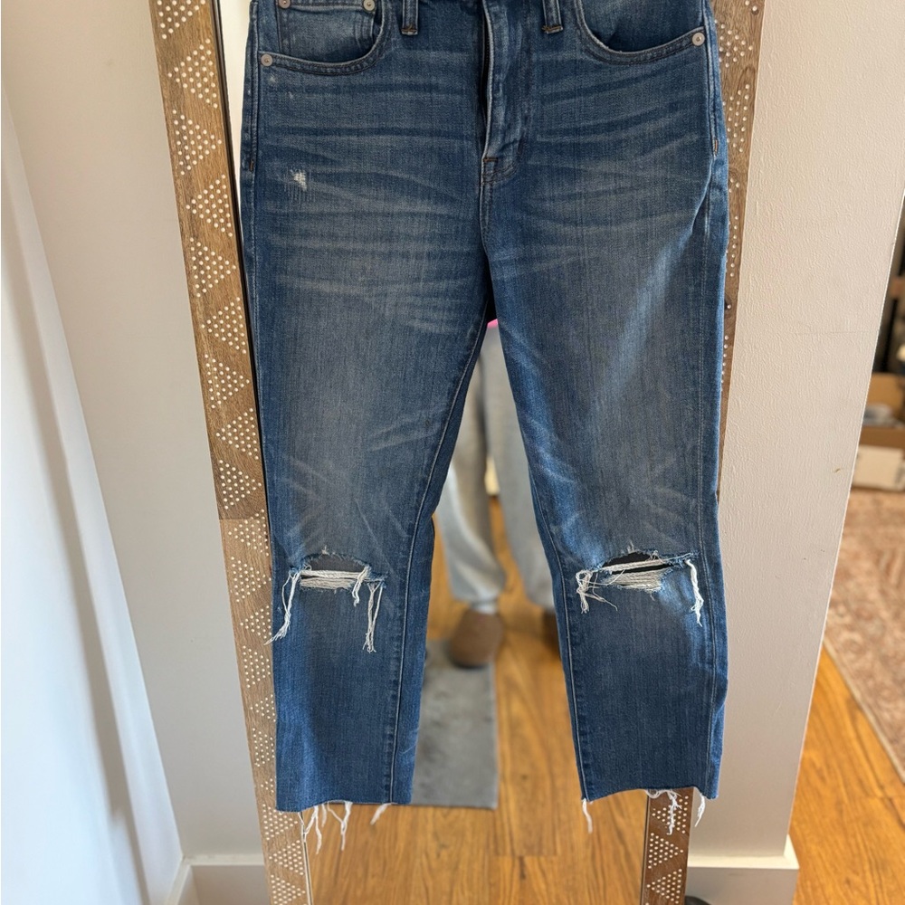 Women's Blue Distressed Jeans